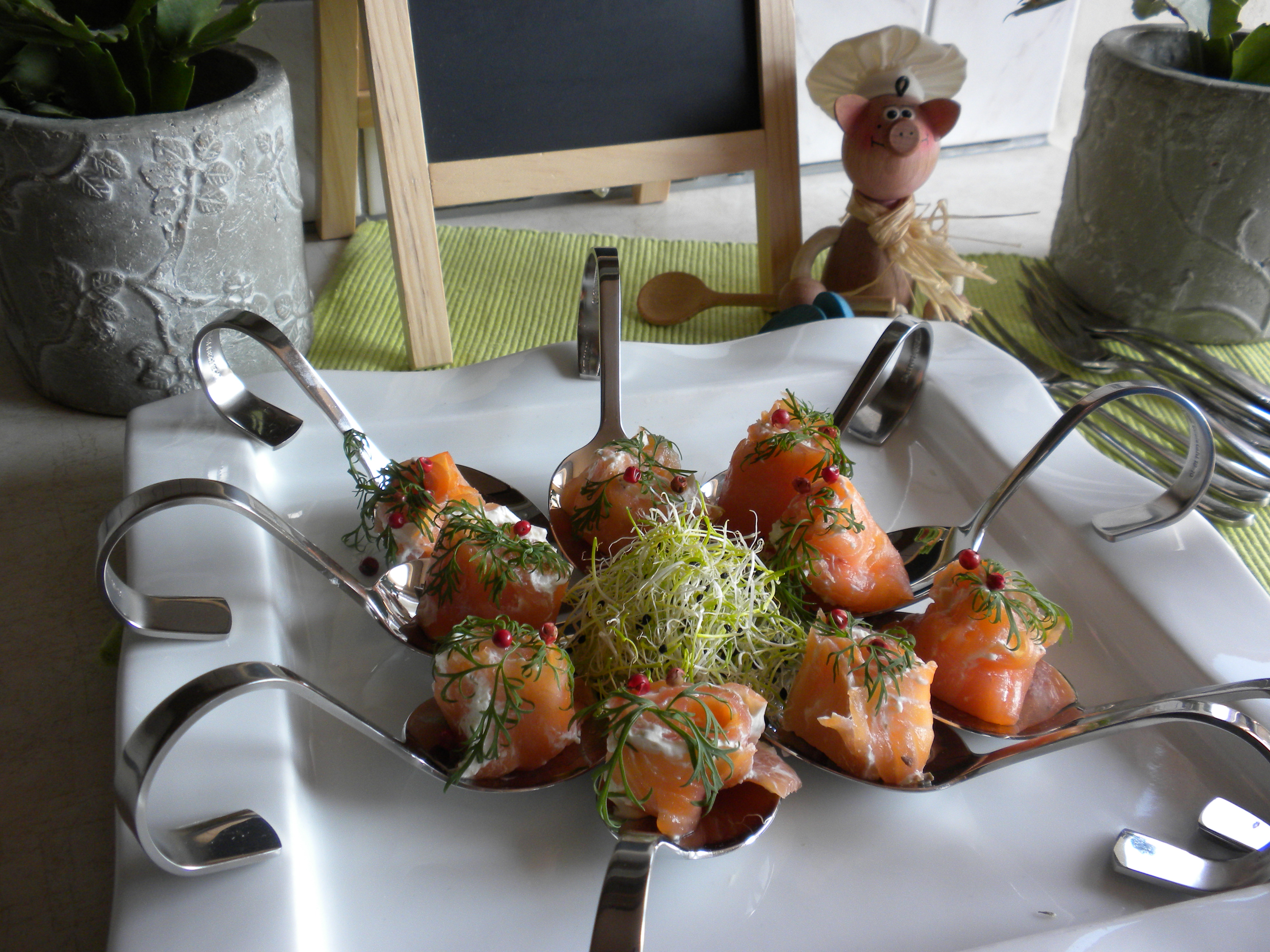 Hapje : Gerookte zalm met Boursin 