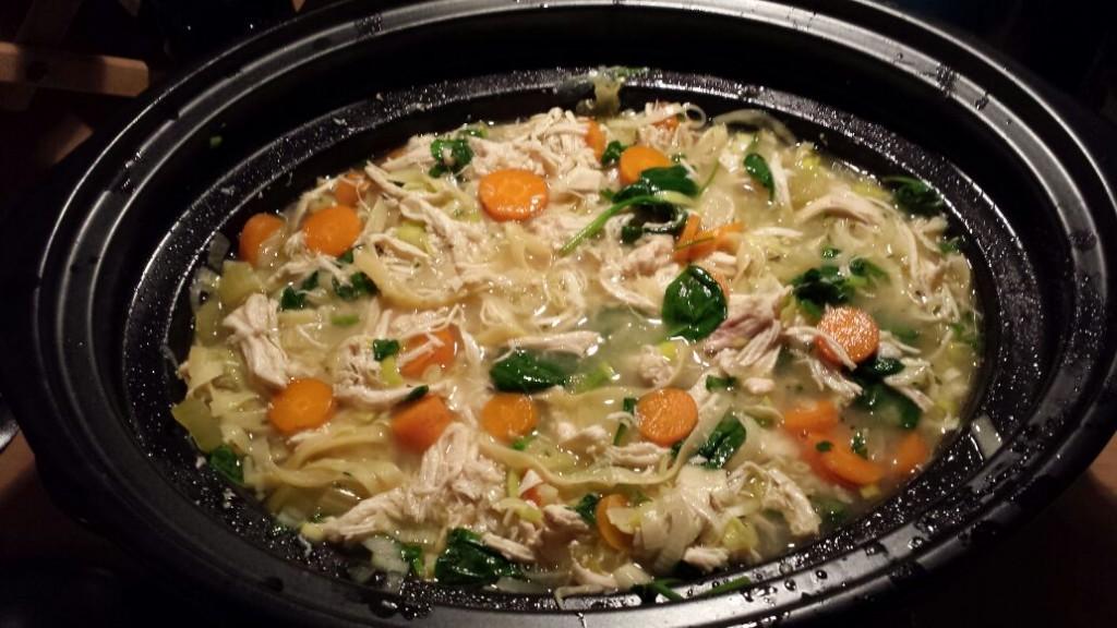 Kippensoep met noodles (Slowcooker)