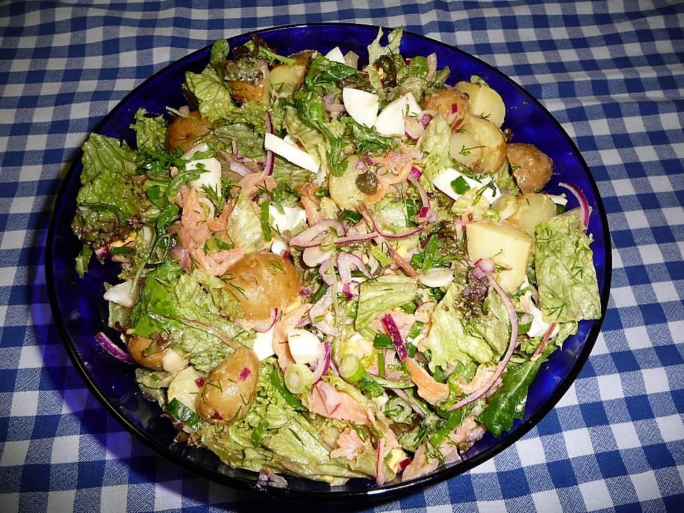 Noorse aardappelsalade met zalm