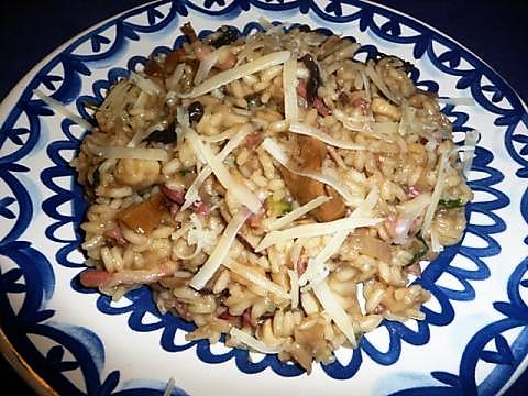 Paddenstoelen risotto met pancetta