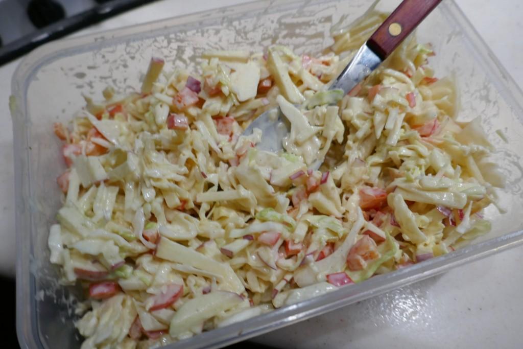 Spitskoolsalade met paprika