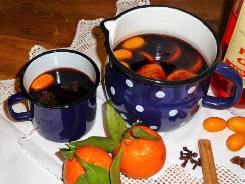 Glühwein met mandarijn en likeur