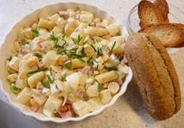 Asperge salade met ham en ei. 