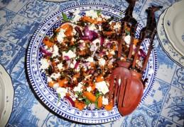  Salade met geroosterde pompoen, linzen en feta