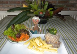 Dagschotel: eenden-videe met groenten en frietjes