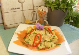 Tortellini met gerookte zalm