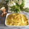 Aardappelpuree met appel, appelsien en bieslook