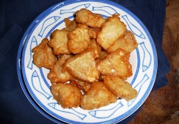 Griekse kabeljauw beignets (of inktvisringen)