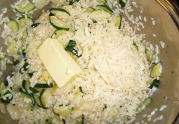 Risotto met asperges, courgette en (zalm)forel